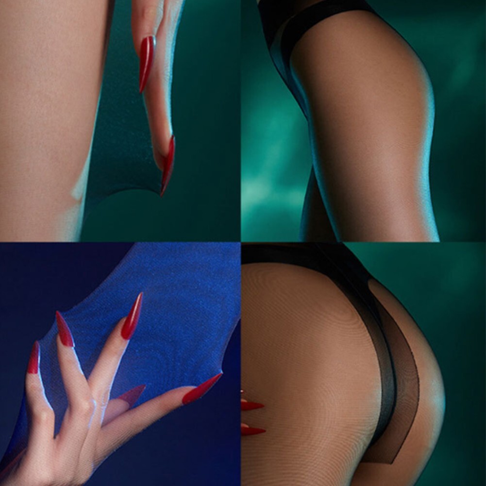 High Waisted Ultra Sheer Crotchelss Pantyhose Silky Smooth Stockings Tights