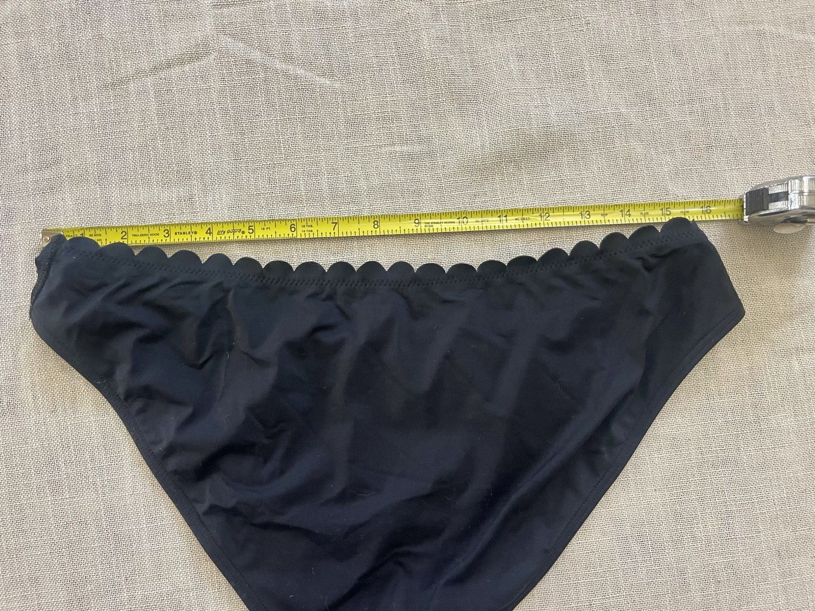 Lascana Black Moderate Coverage Scalloped Edge Swimsuit Bikini Bottoms XL Unworn