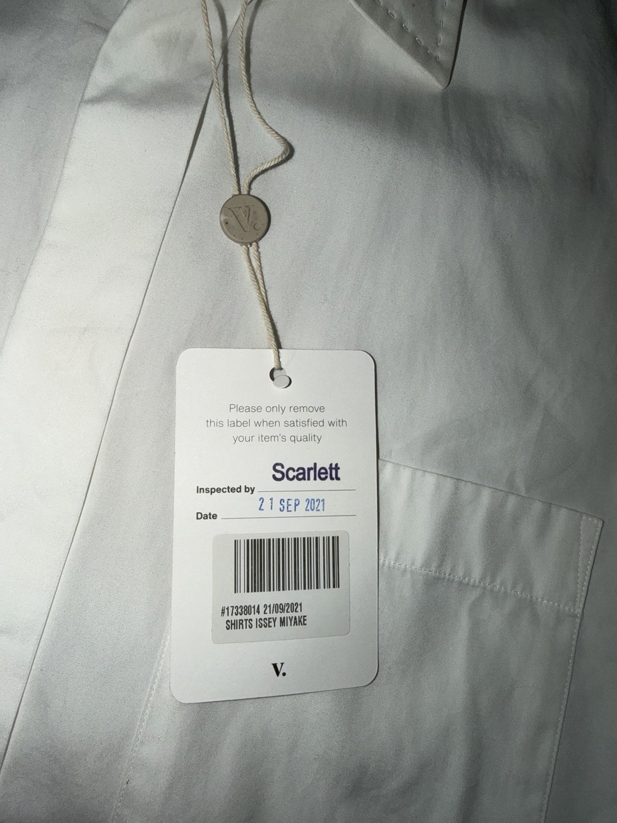 Issey Miyake White Cotton Solid Long Sleeve Point Collar Pocket Shirt Sz 3