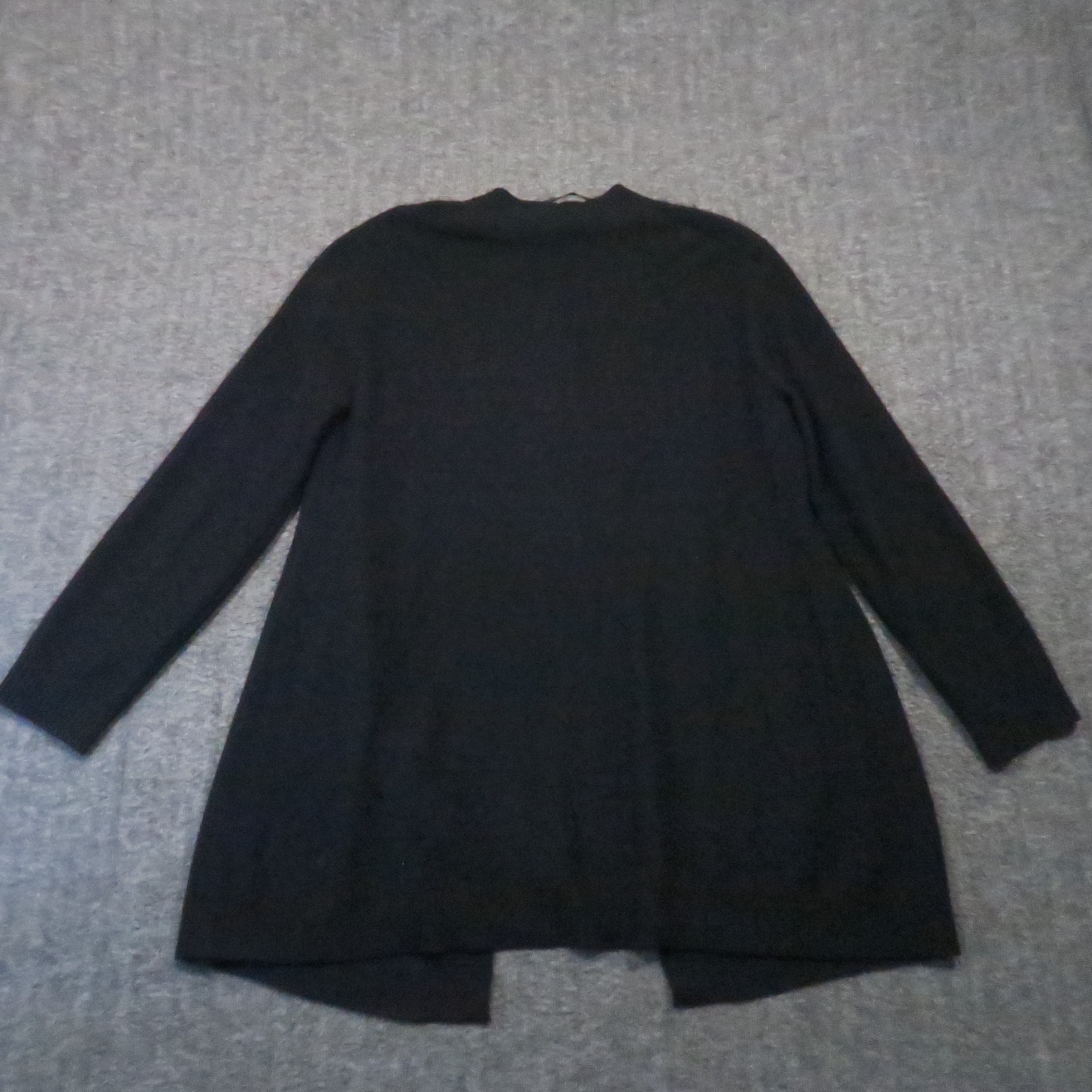 Charter Club Luxury Cashmere Cardigan L Black Open Front Long Minimalist Office
