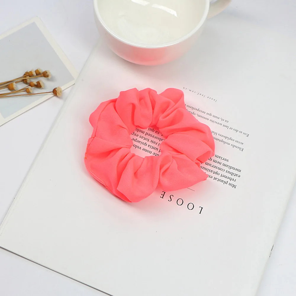 1PCS Hair Accessories Neon Scrunchies Elastic Hair Ties Colorful Ponytail Holder