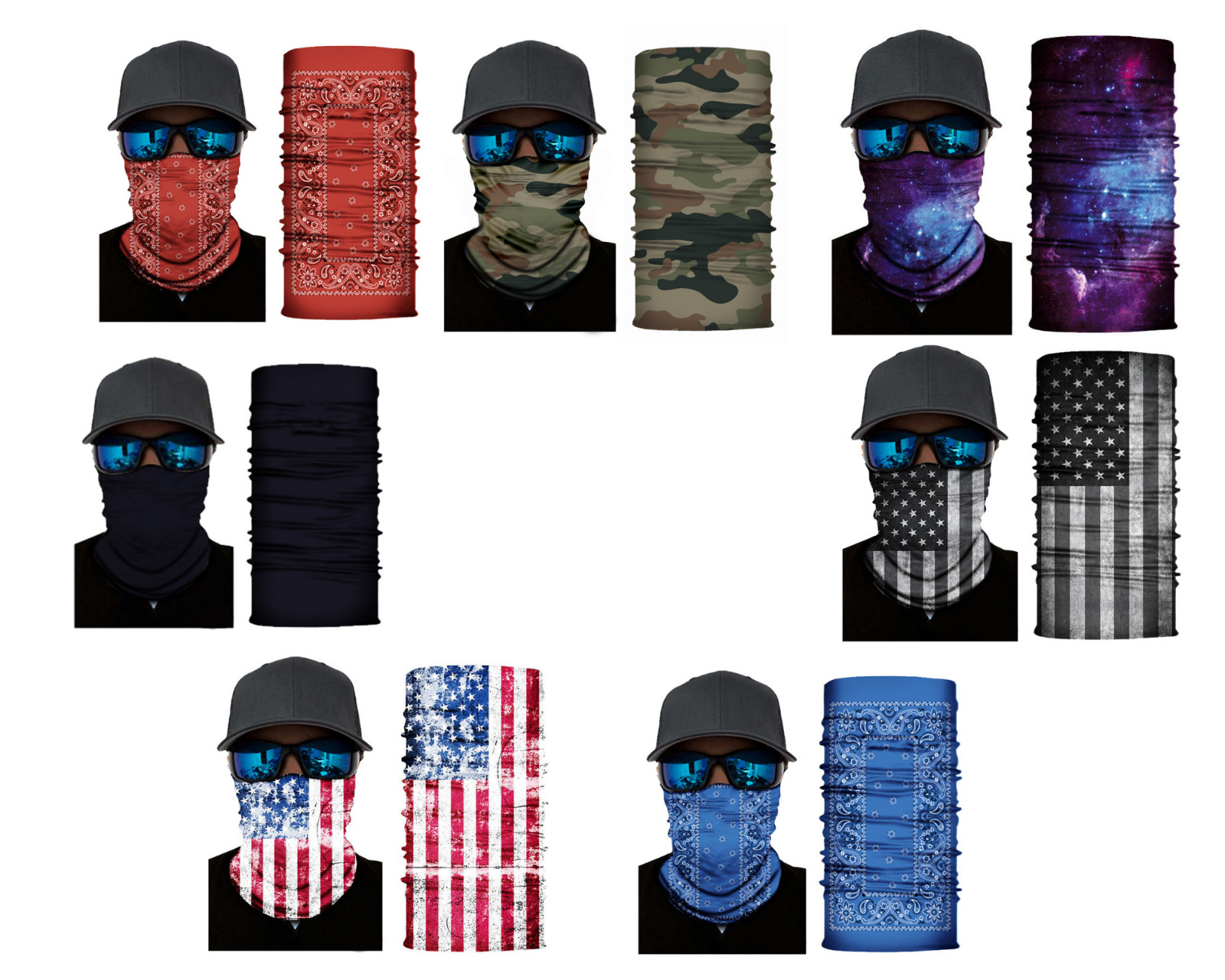 Balaclava Scarf Neck Gaiter Bandana Face Mask Cover for Motorcycle Bike Rider