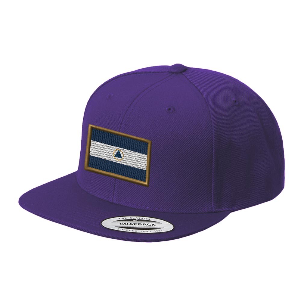 Nicaragua Embroidered Flat Visor Snapback Hat