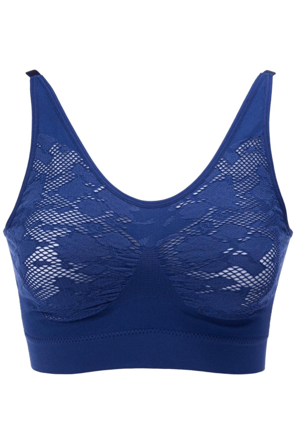 Rhonda Shear Ahh Bra w Lace Detail Navy
