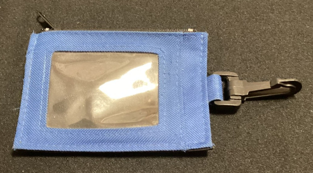 Reliance Standard Blue Zippered Coin Purse ID Wallet 4.5″ x 3″ Plastic Clip