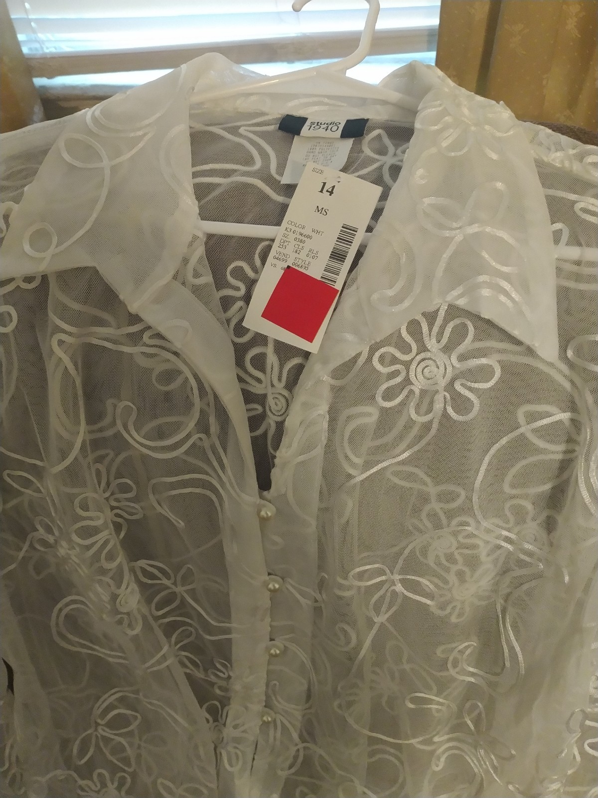 See Through White Floral Blouse