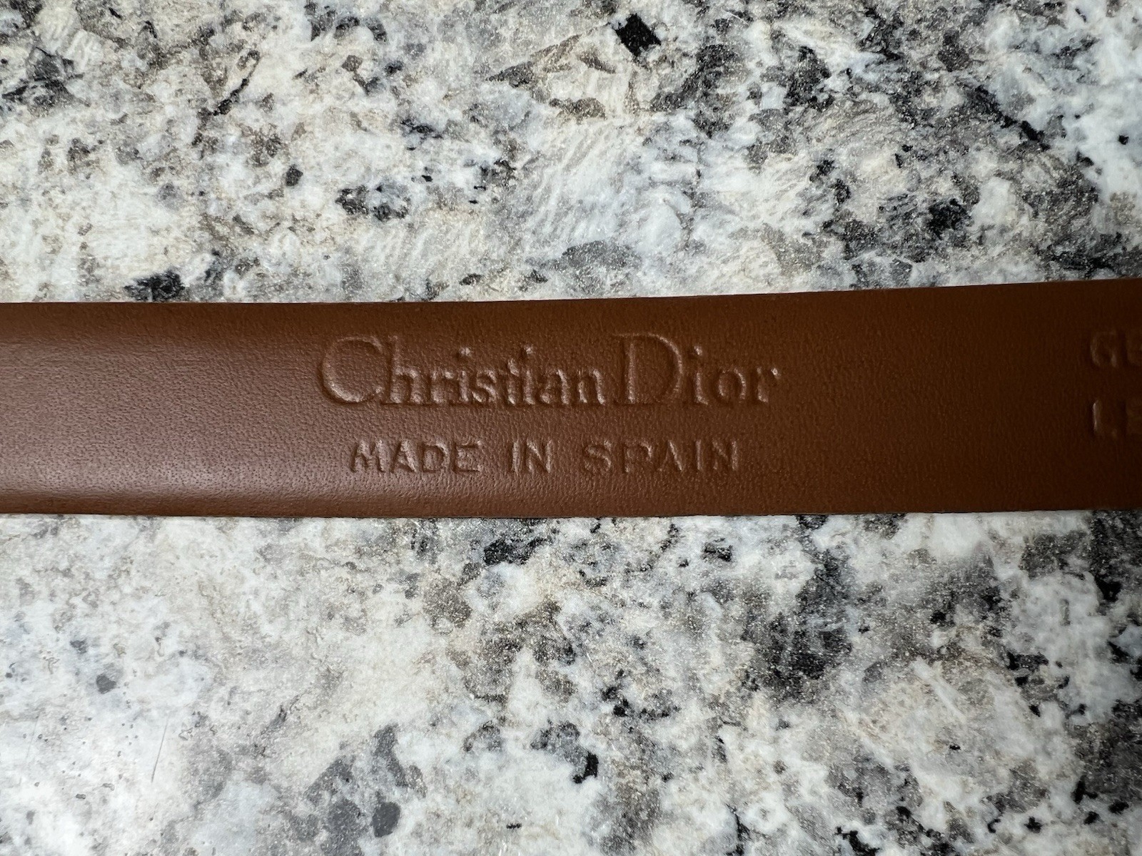 Vtg CHRISTIAN DIOR Brown Leather Belt Brass Logo Made In Spain Men’s Sz 36 *read