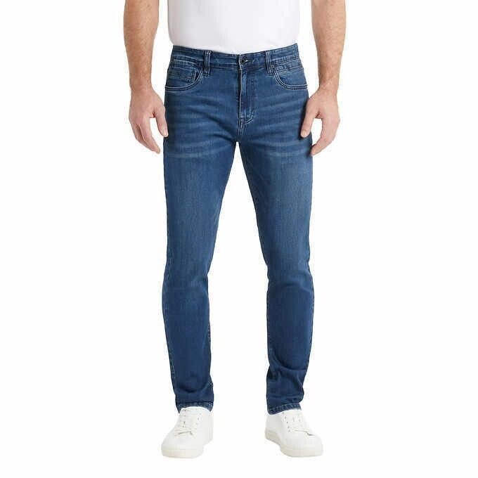 Kenneth Cole Men’s Straight Fit 2 Way Stretch Denim Jeans