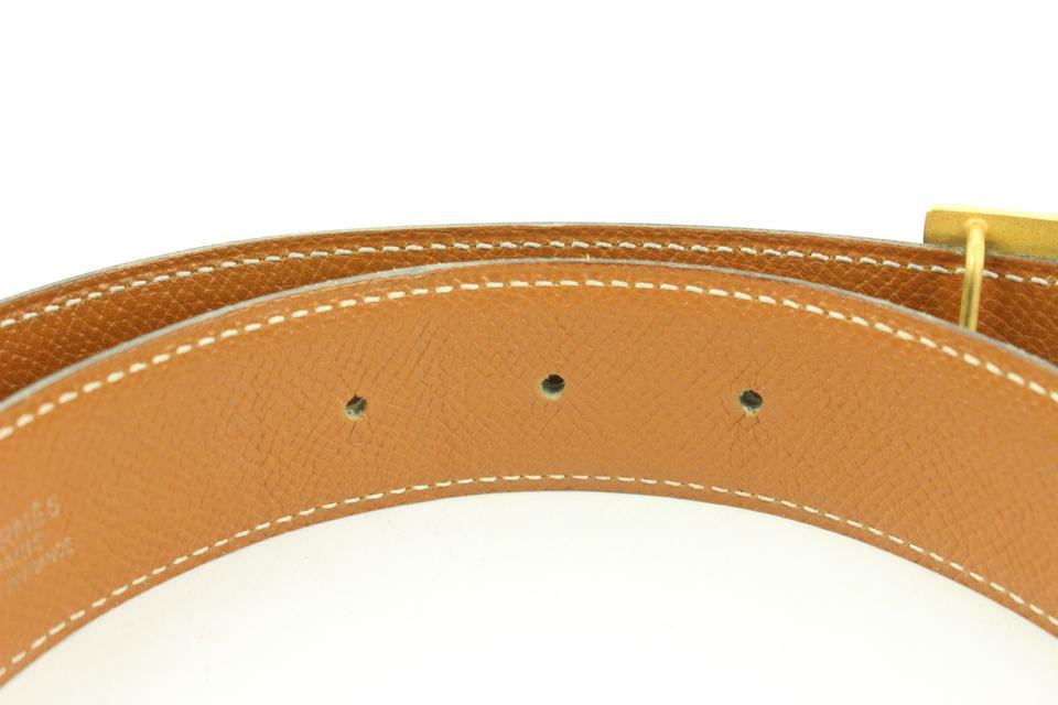 Hermès Black x Brown 18mm H Logo Belt Kit Gold 121h61