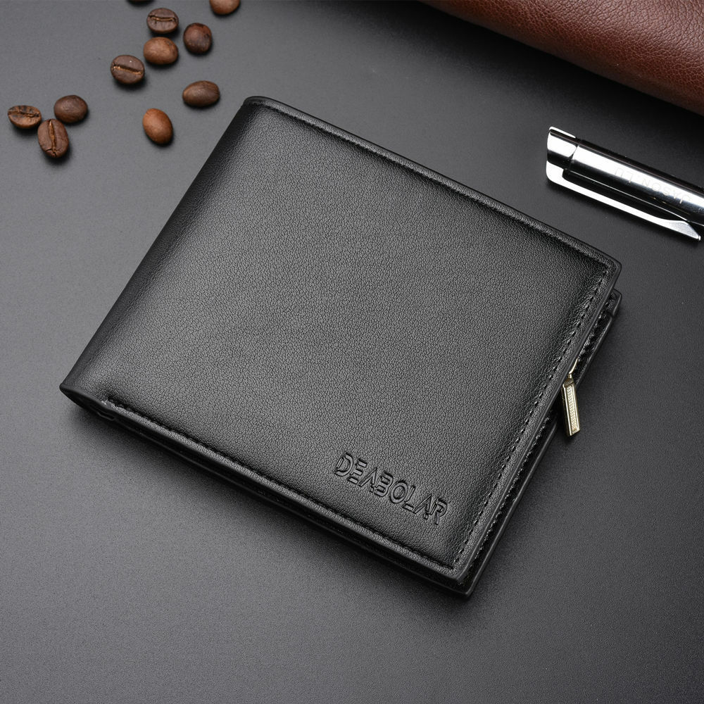 Men’s Bifold Leather Wallet With ID Window Credit Card Holder Slim Purse