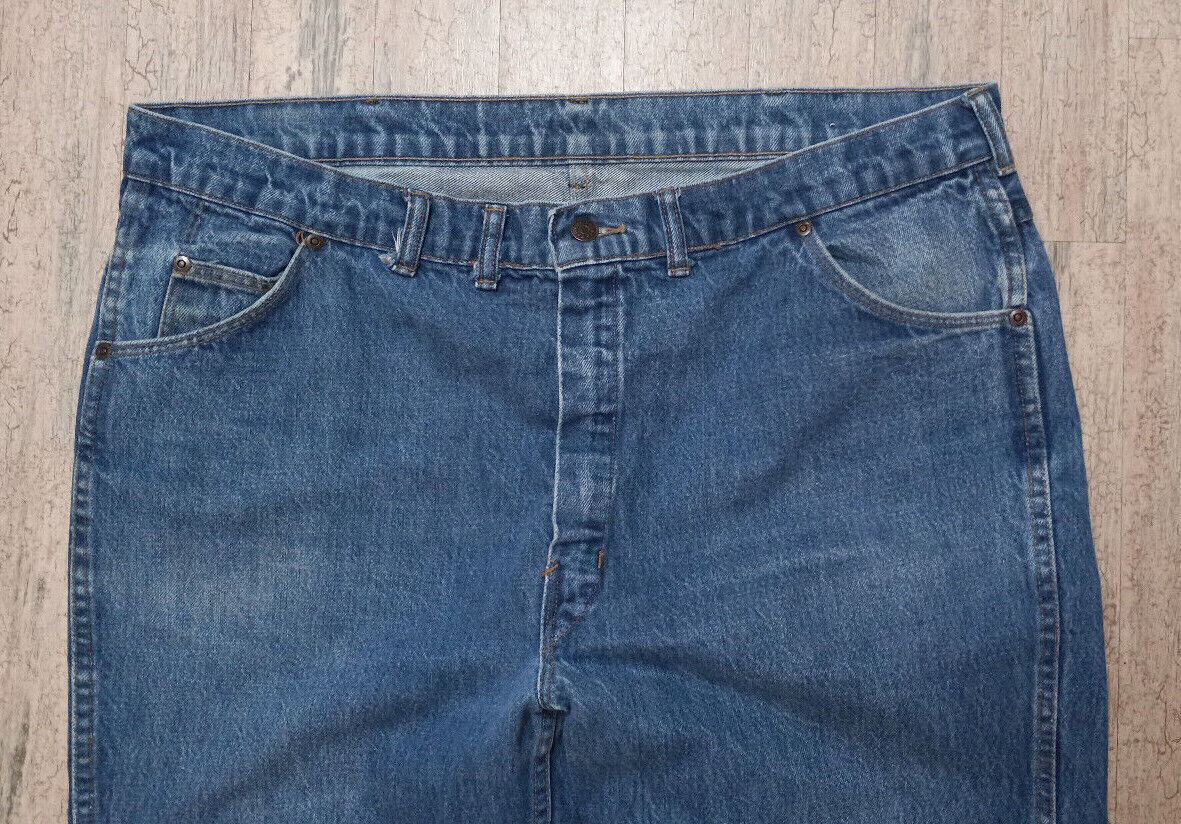 Vintage Tour De France 42 x 33 Denim Jeans Medium Wash Blue Zipper 80s 90s