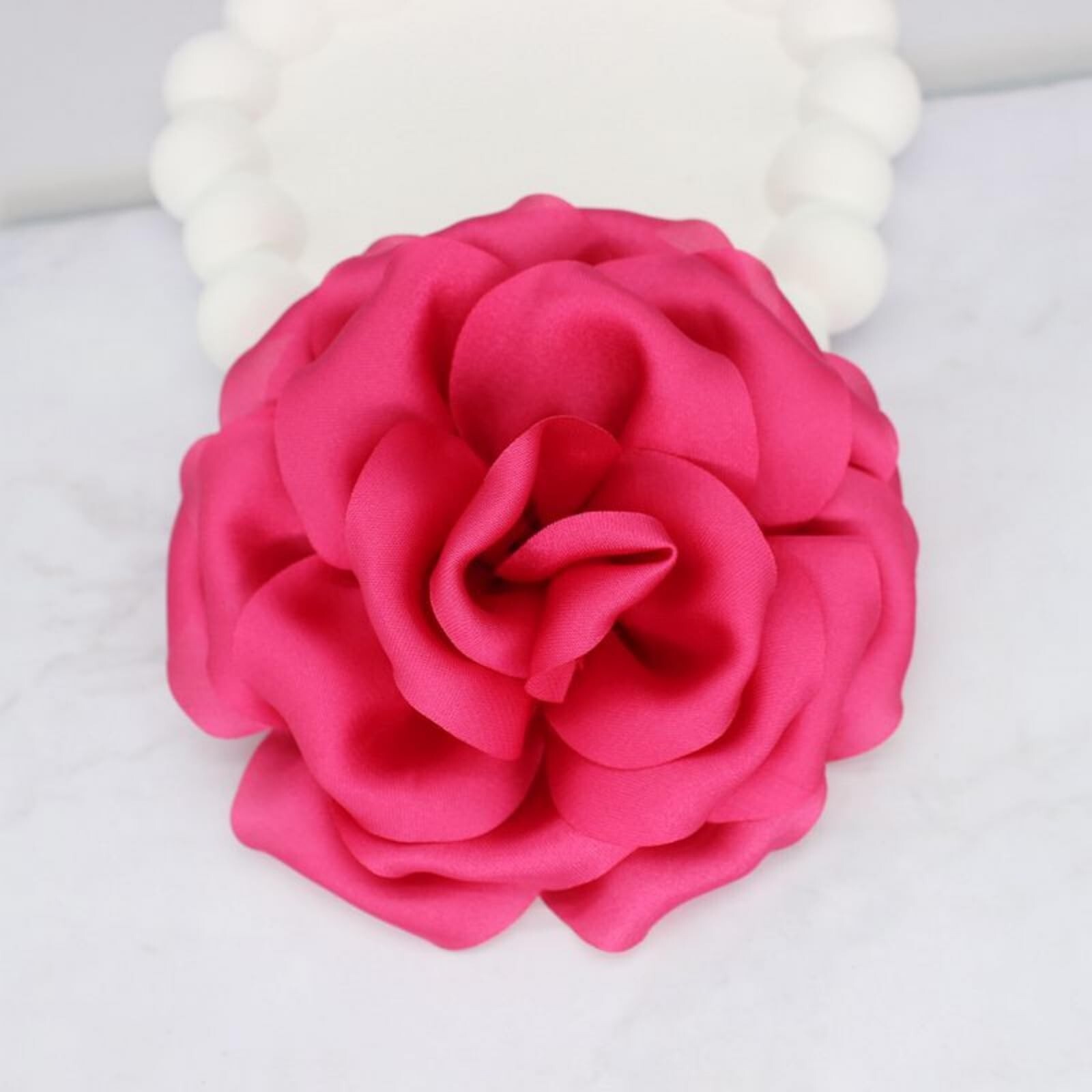 Satin Fabric Rose Flower Brooches Pins for Women Elegant 3D Large Camellia Fl…