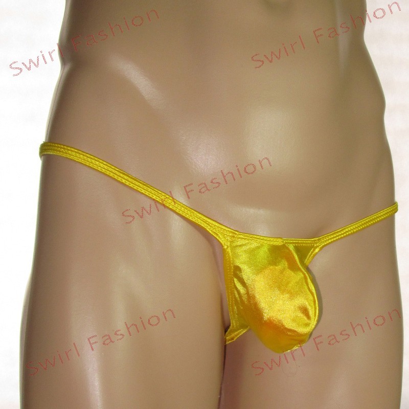 K403Y K403 Mens Grape Smugglers String Thong Contoured Pouch Shiny Satin Knit