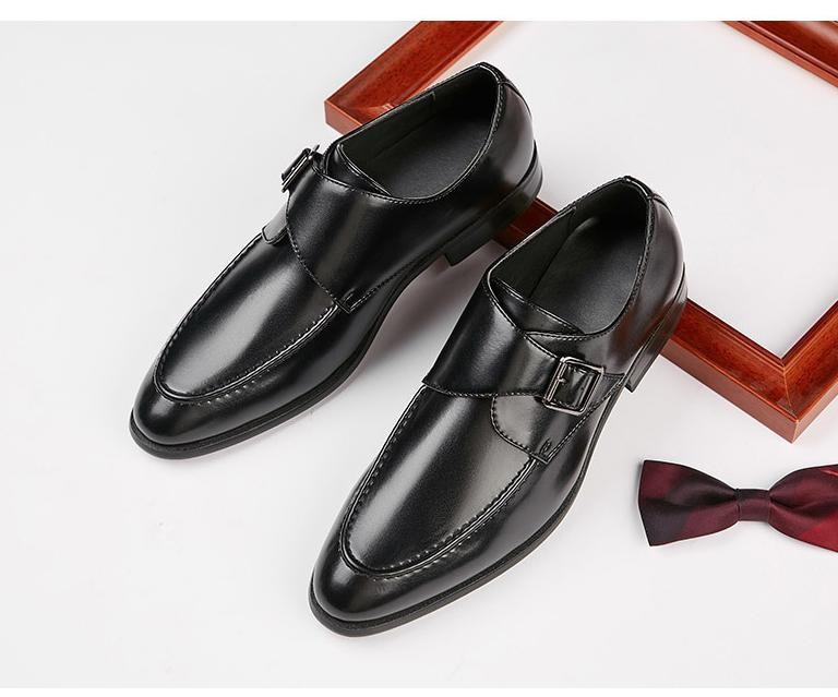 Mens Faux Leather Buckle Oxfords Outdoor Wedding Dress Business Party Prom Shoes