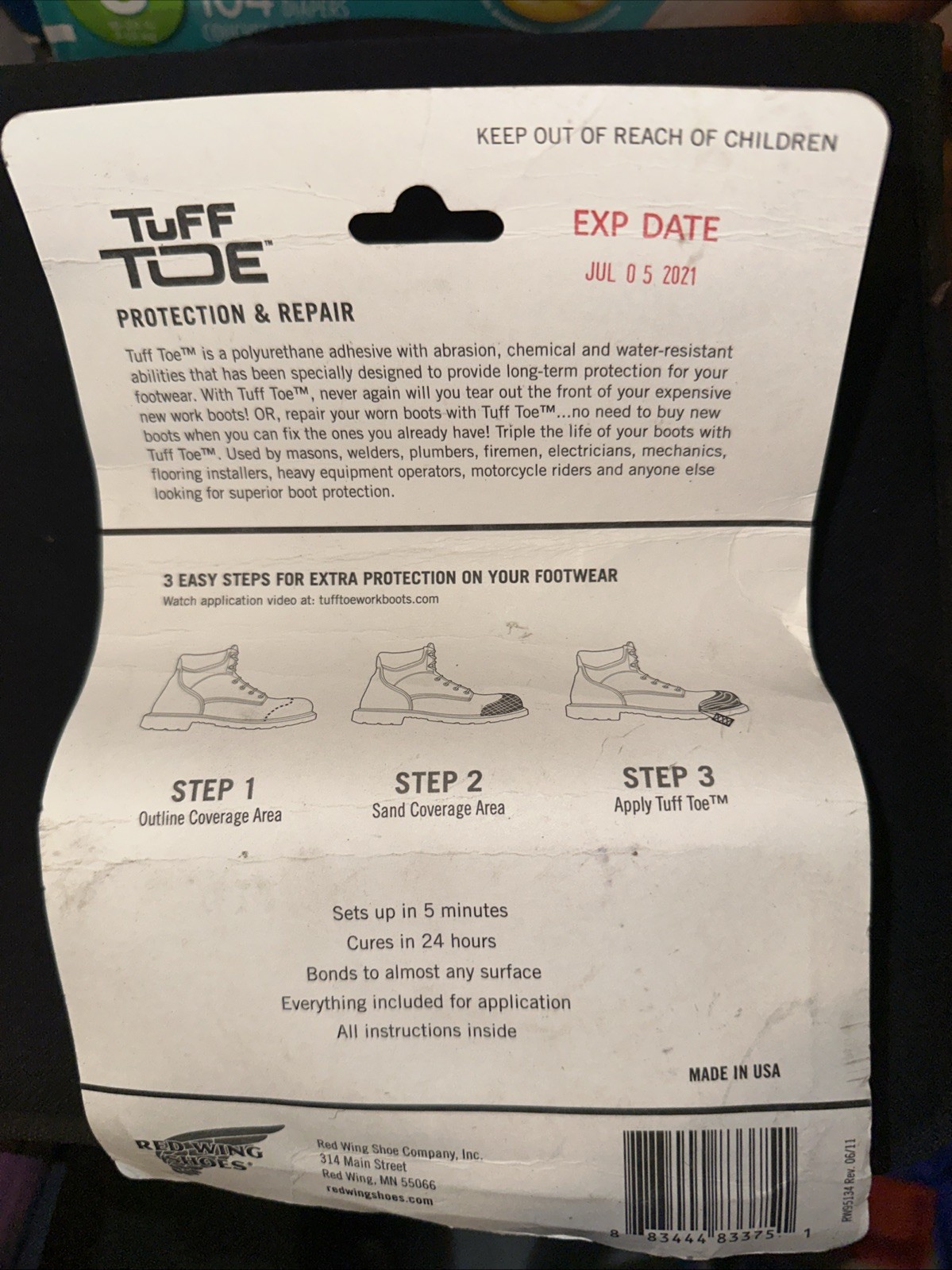 Red Wing Tuff Toe Boot Repair & Protection Kit in Brown, NEW Sealed NOS USA
