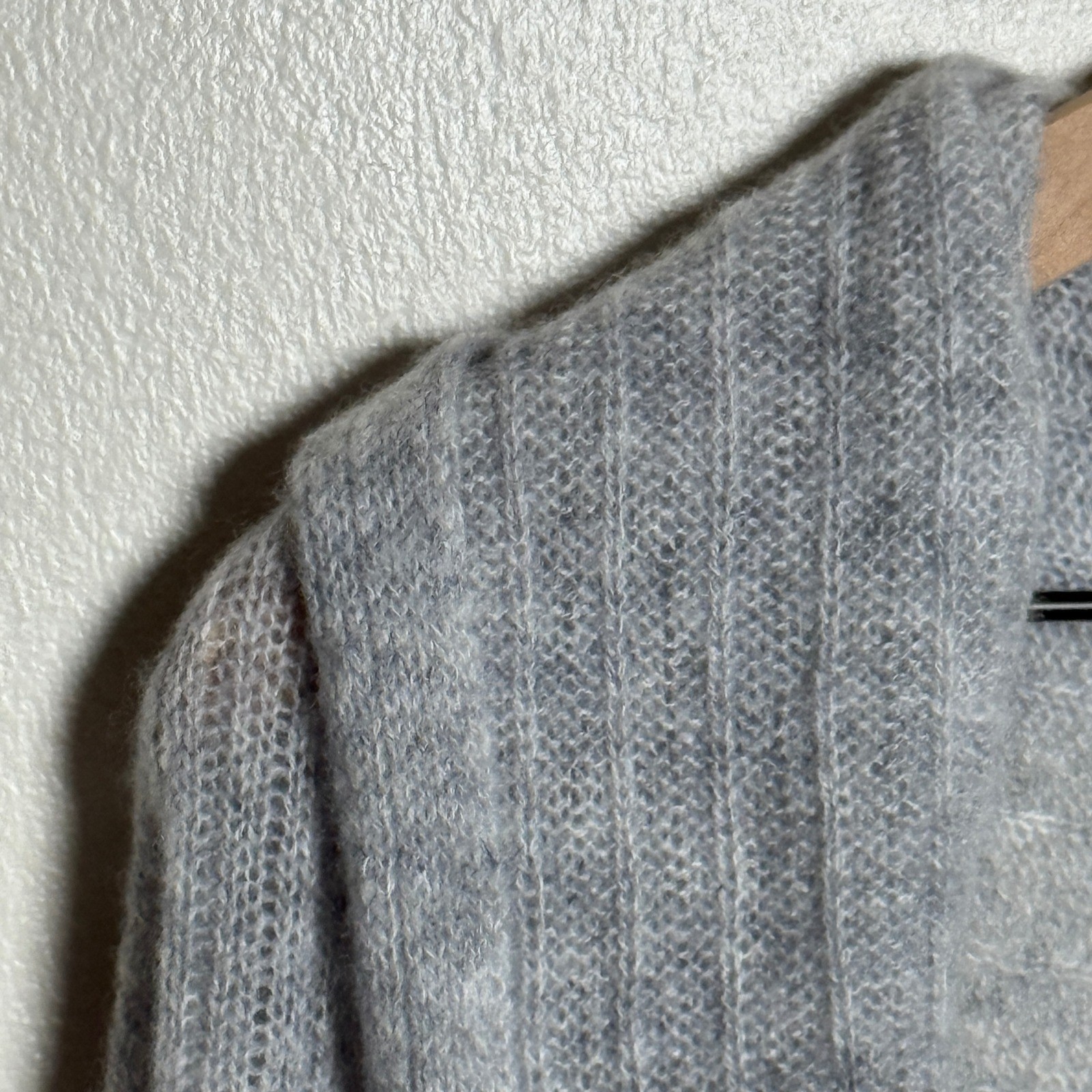 Ovcio 100% Cashmere Heather Gray Open Front Wrap Cardigan Vest Lightweight
