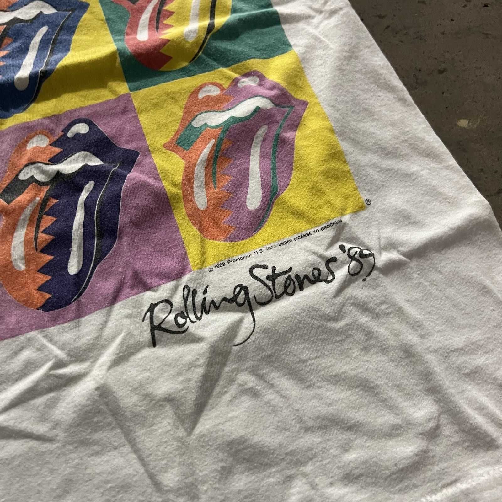 Vintage 1989 Rolling Stones North-American Tour Pop Art Shirt Size Small Rock