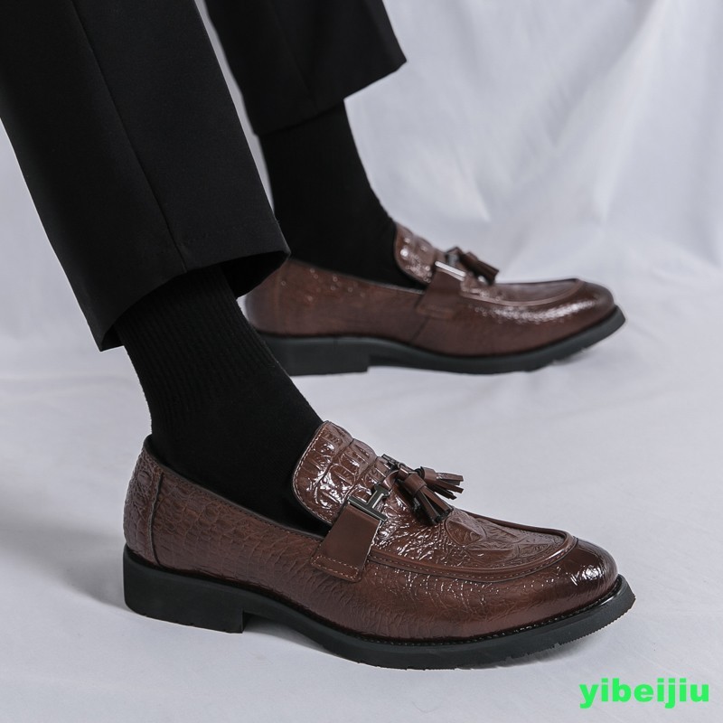 Men Business Alligator Crocodile Pattern Leather Shoes Tassel Oxford Fashion Man