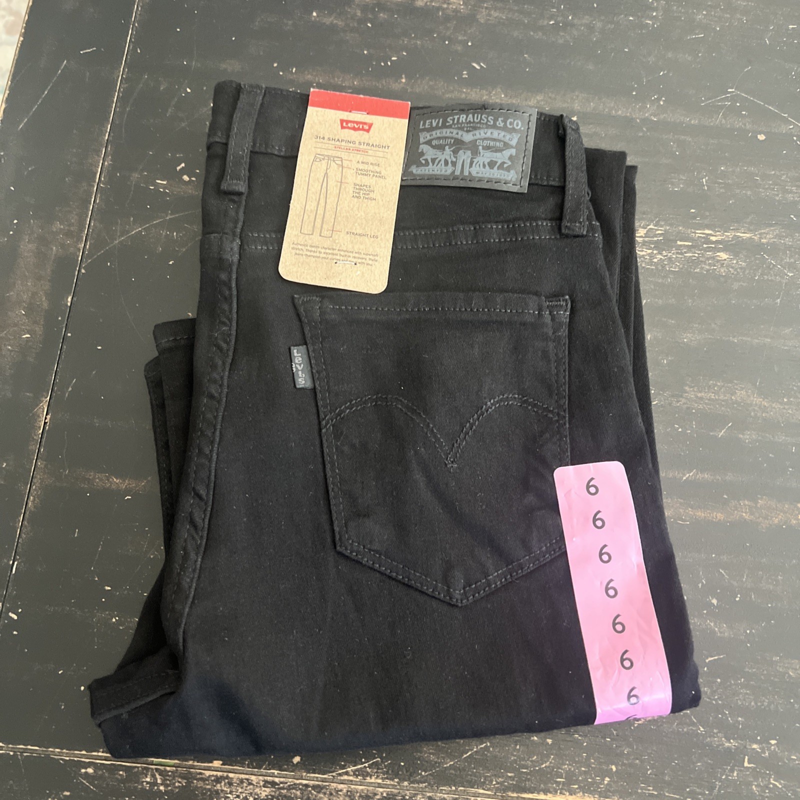 Levi’s Women’s 314 Shaping Straight Mid-Rise Stretch Denim Jean Size 6 28×32
