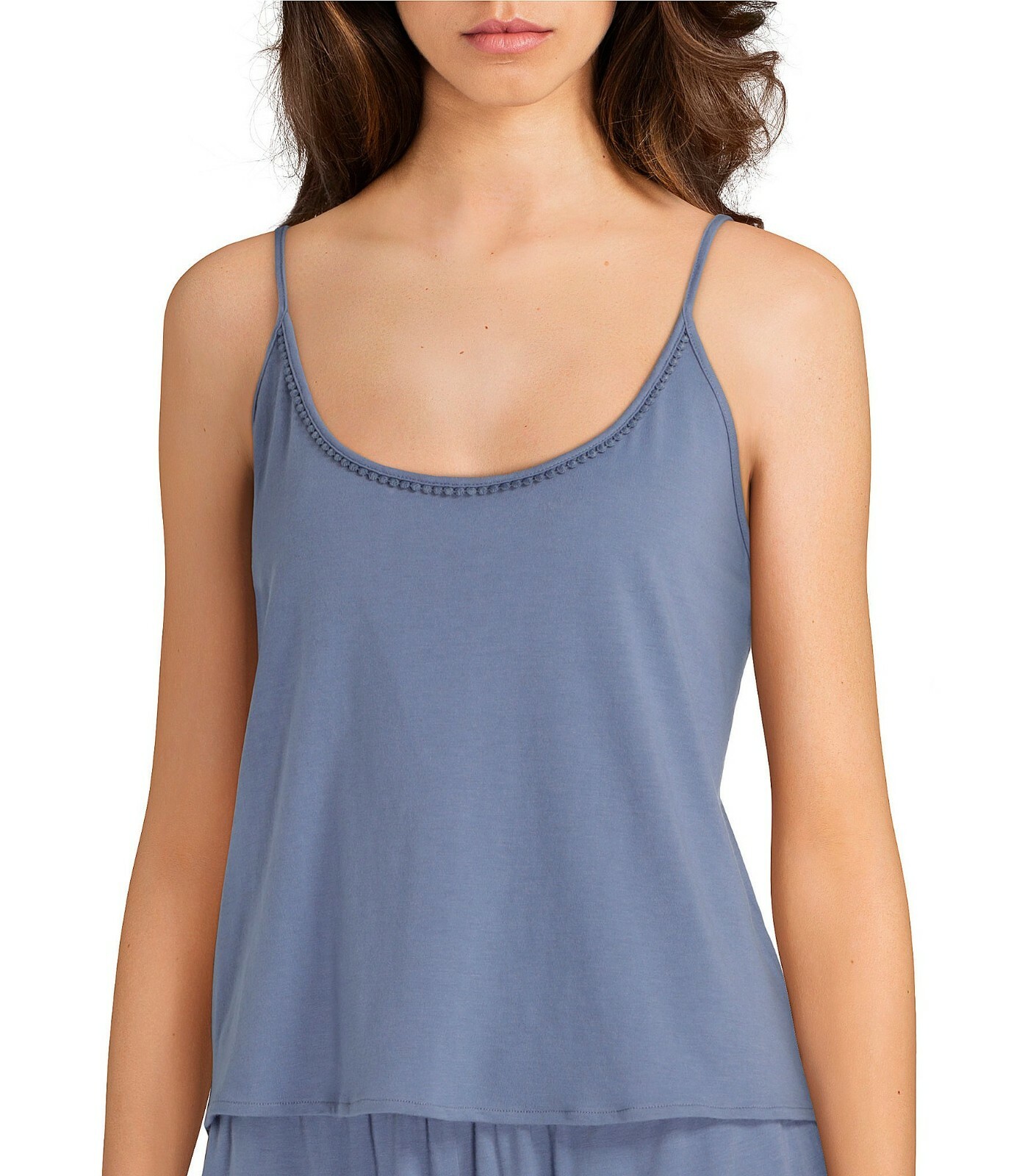 Natural Skin Sz S Aubrey Camisole Organic Cotton Modal Blend Pom Pom Back Tie