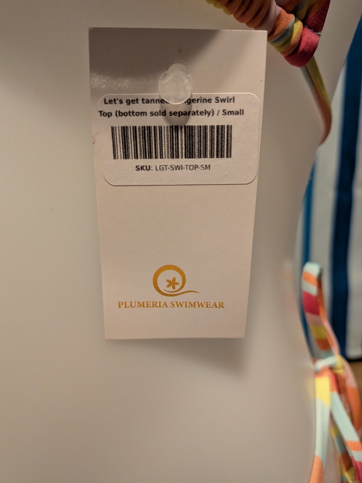 Plumeria Swimwear Tangerine Swirl Small Top and Medium Bottom Bikini