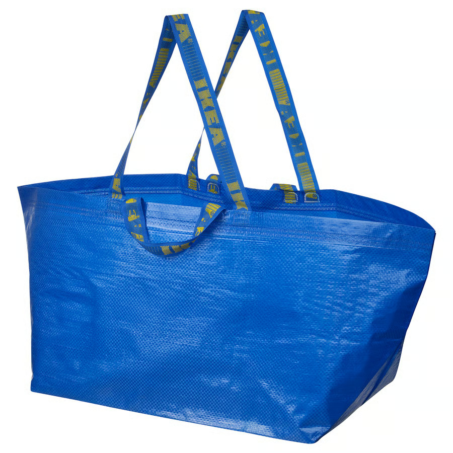 2PC IKEA Large Shopping Bag Laundry Grocery Storage Blue Durable-Frakta-19Gal
