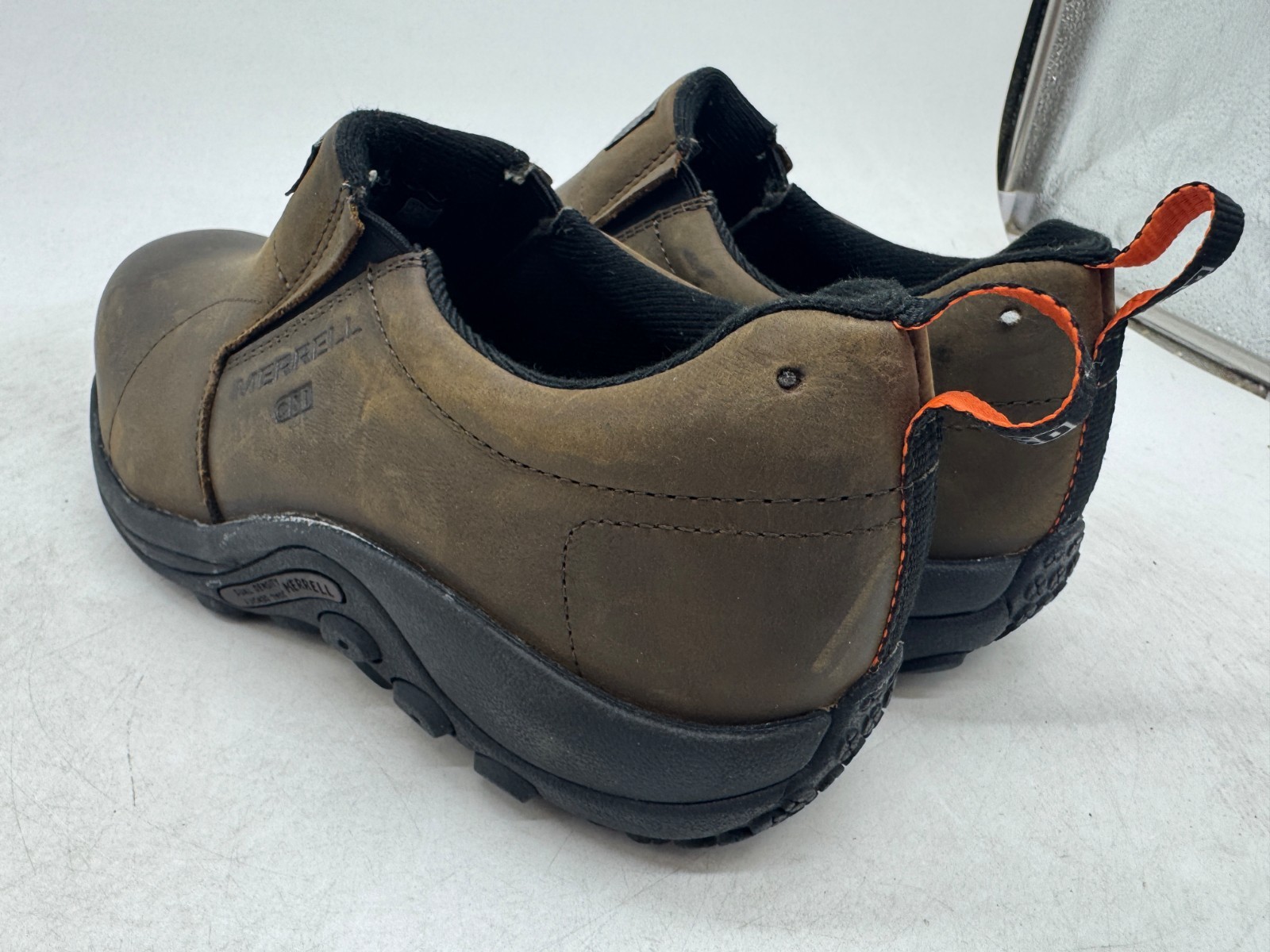 Merrell Jungle Moc Work Shoes Men’s Espresso Leather Composite Toe – 9 WIDE