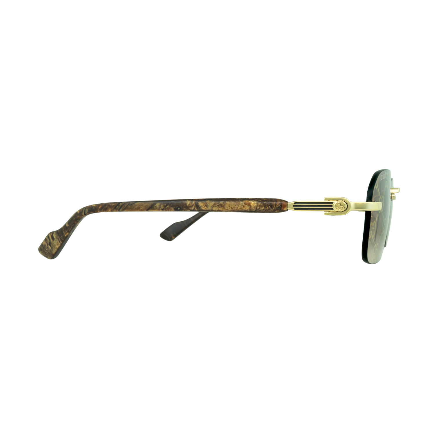 Gucci GG1221S 004 56mm Unisex Brown Gradient Rimless Sunglasses