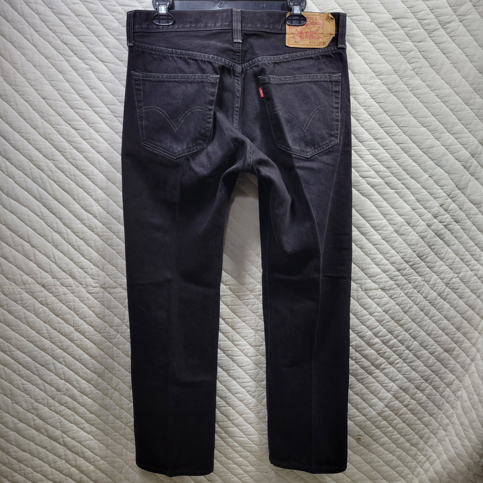 Levi’s 501 Denim Jeans Mens 34×30 Black original Fit Straight Leg Casual