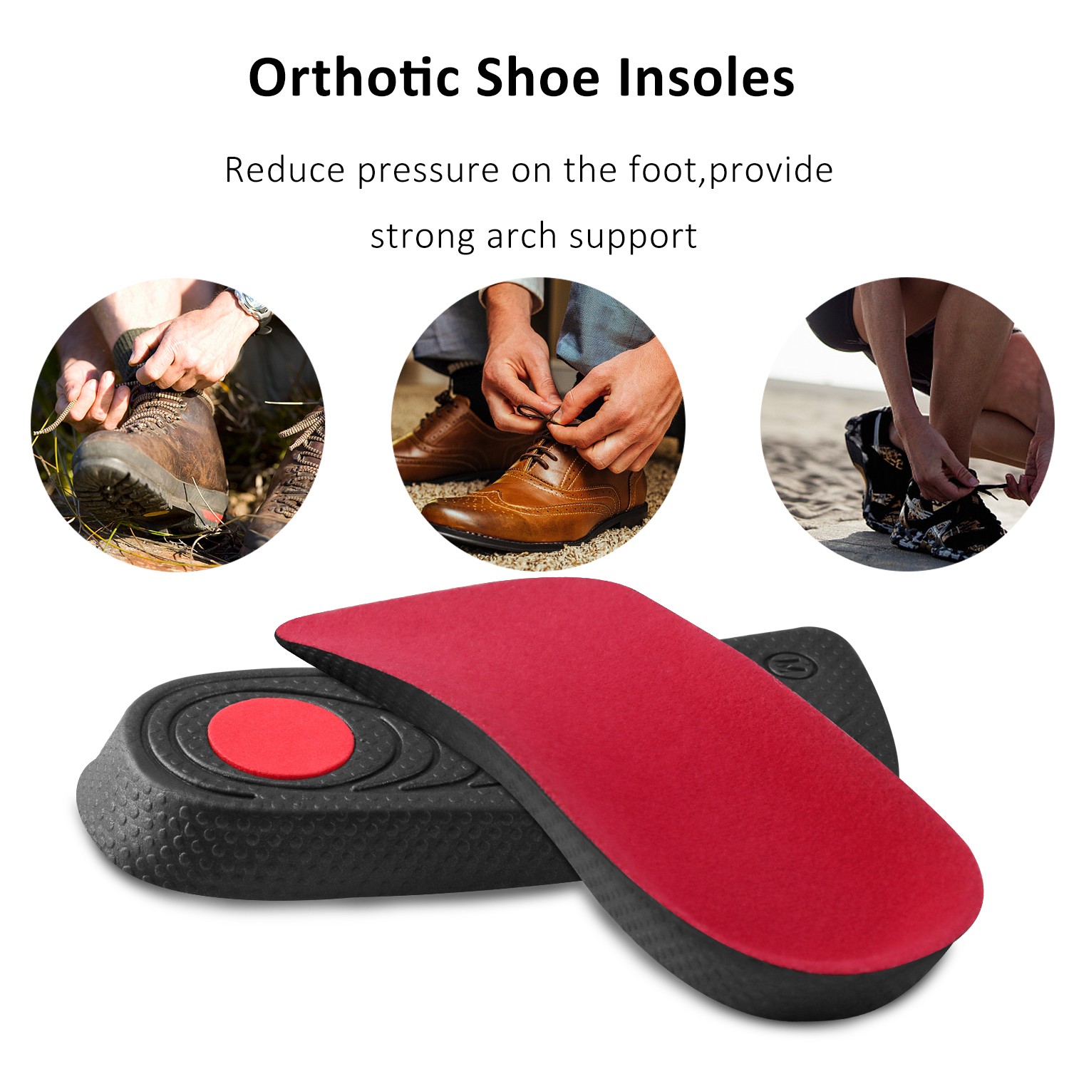 Orthotic Shoe Insoles Inserts Flat Feet High Arch Support Plantar Fasciitis