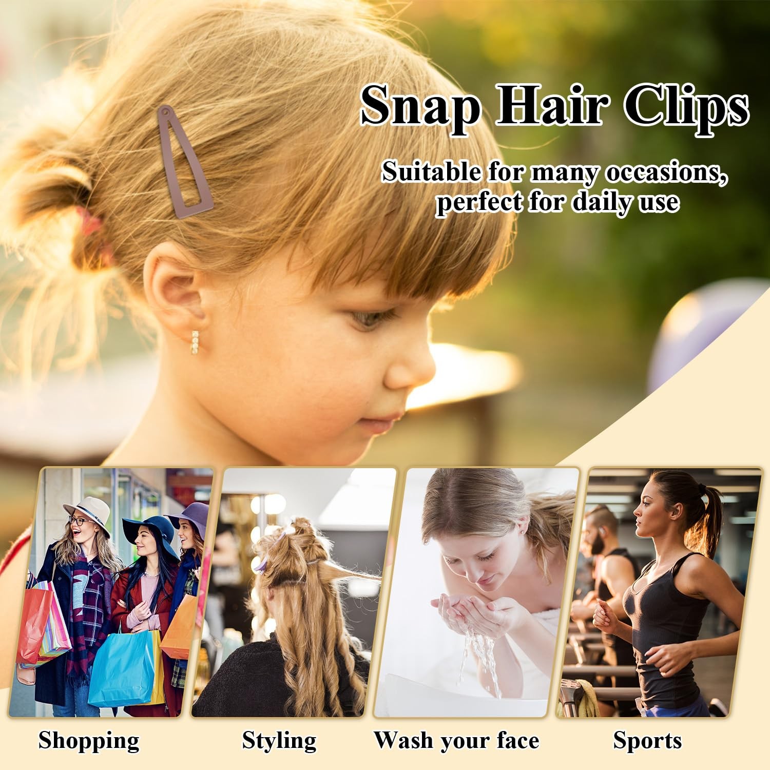 10 Pcs Double Grip Hair Clips, Metal Snap Hair Clips Hair Barrettes for Women…