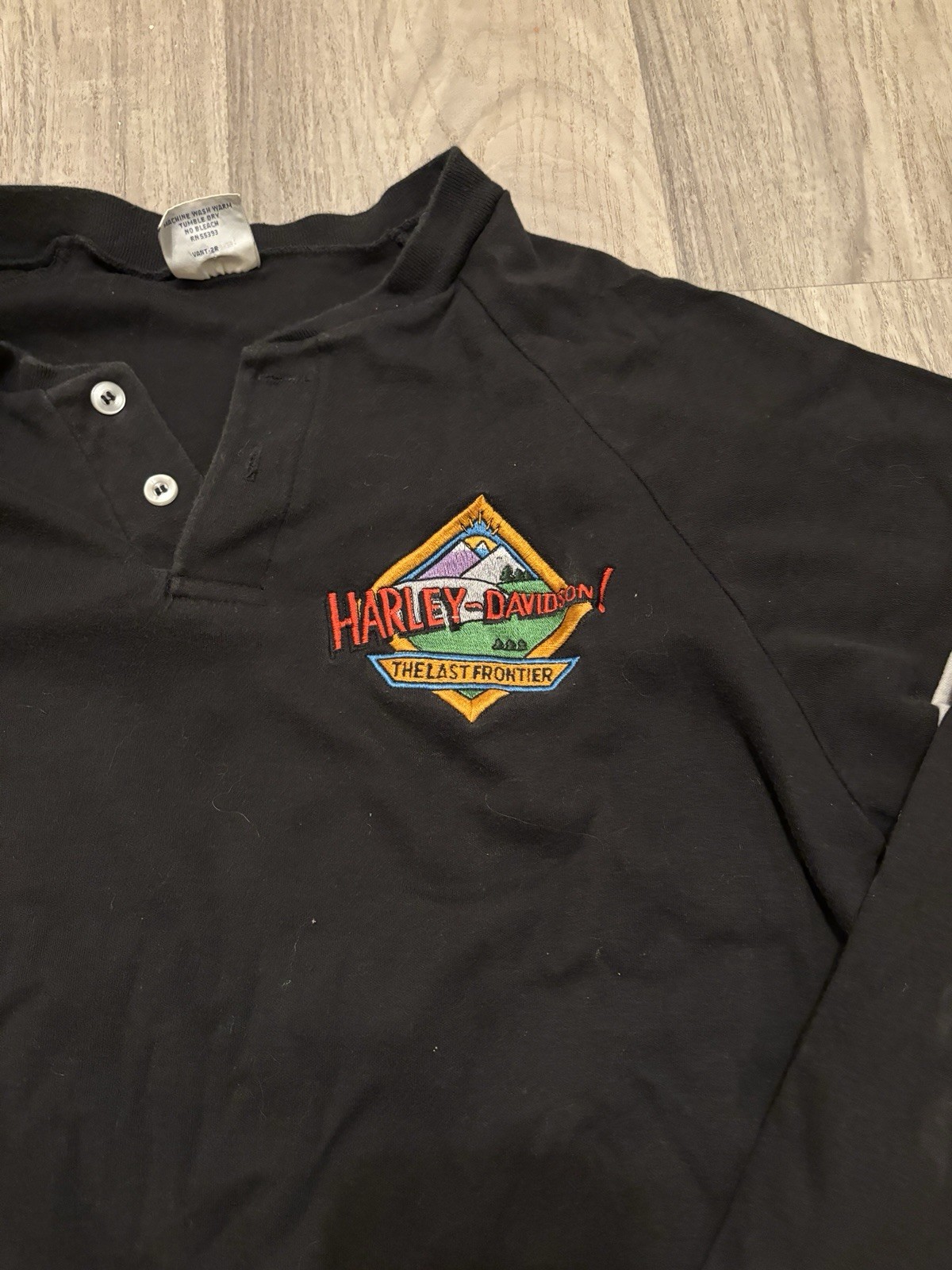 Made in USA Vintage Harley Davidson Henley Shirt, Size M