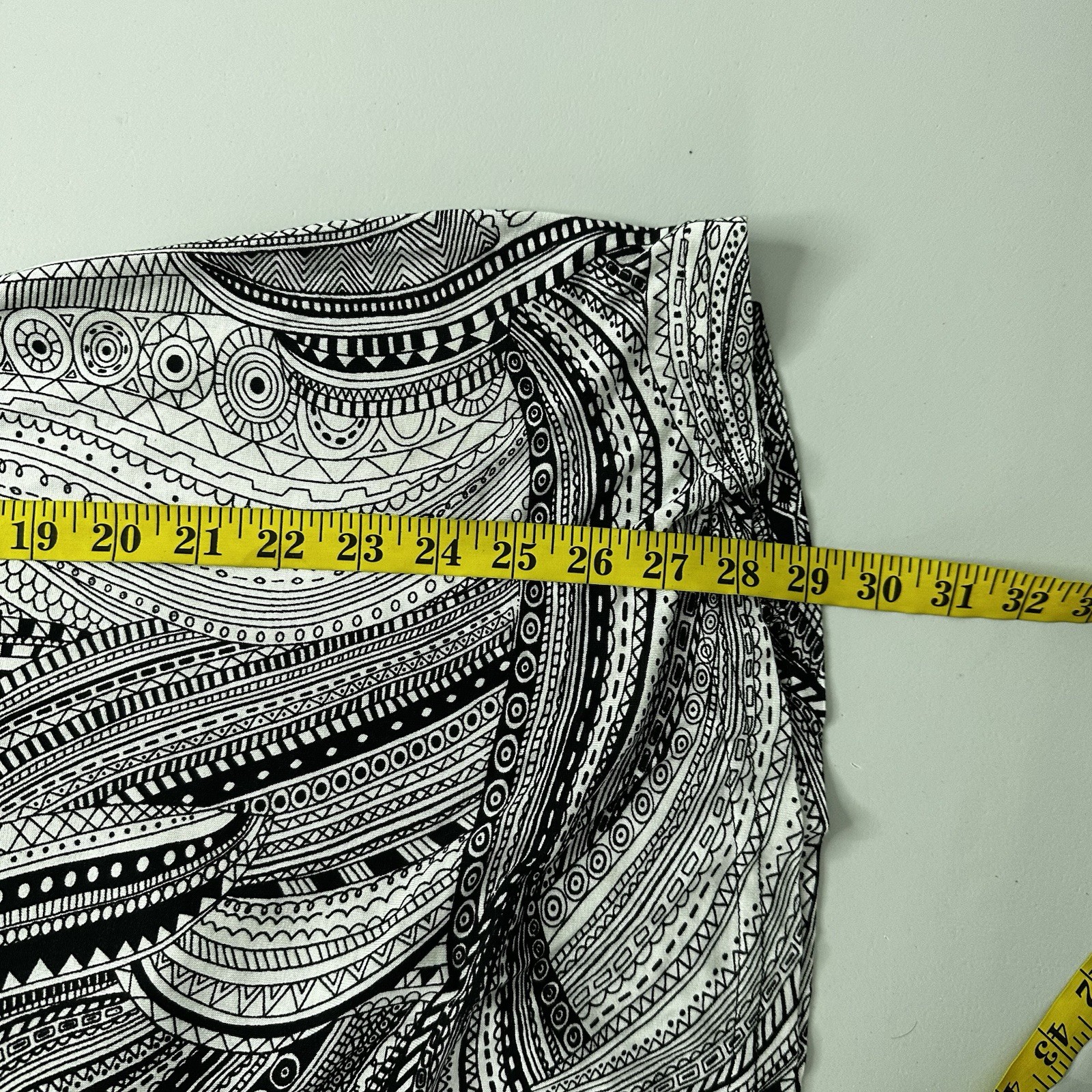 Parsley Sage Shirt Top Womens 2X Black White Tunic Art to Wear Stretch