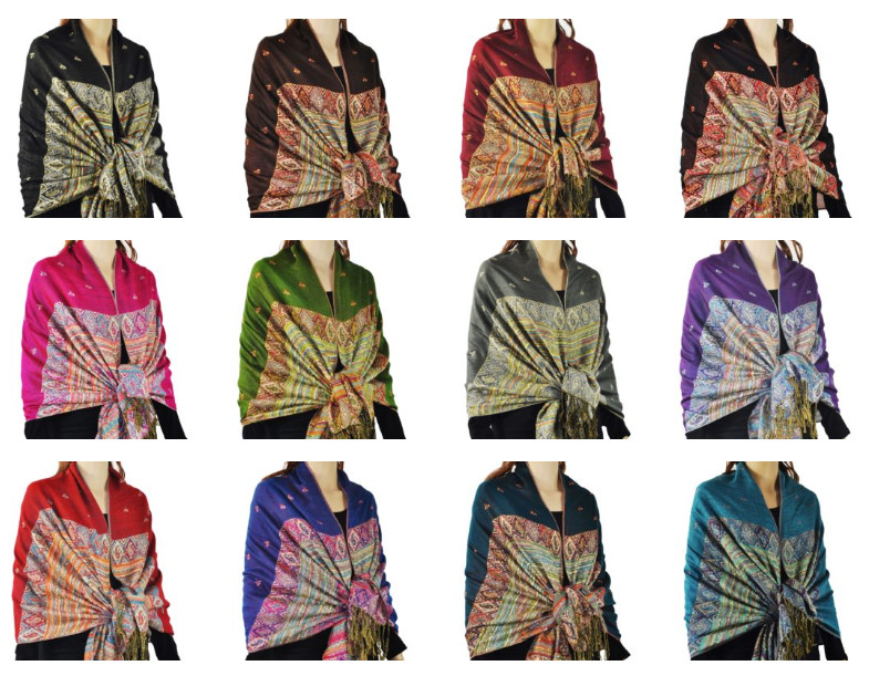 Fashion Rainbow Pashmina Scarf Shawl Wrap 13 SOLID COLORS!