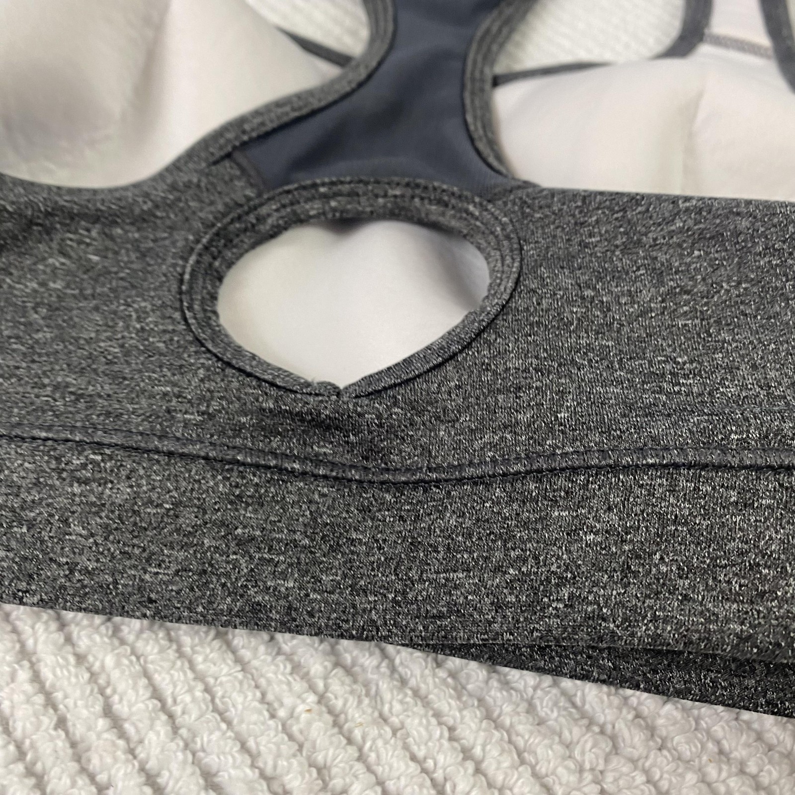 Avia Sports Bra Womens Large Gray Racerback Padded Running Training Gym