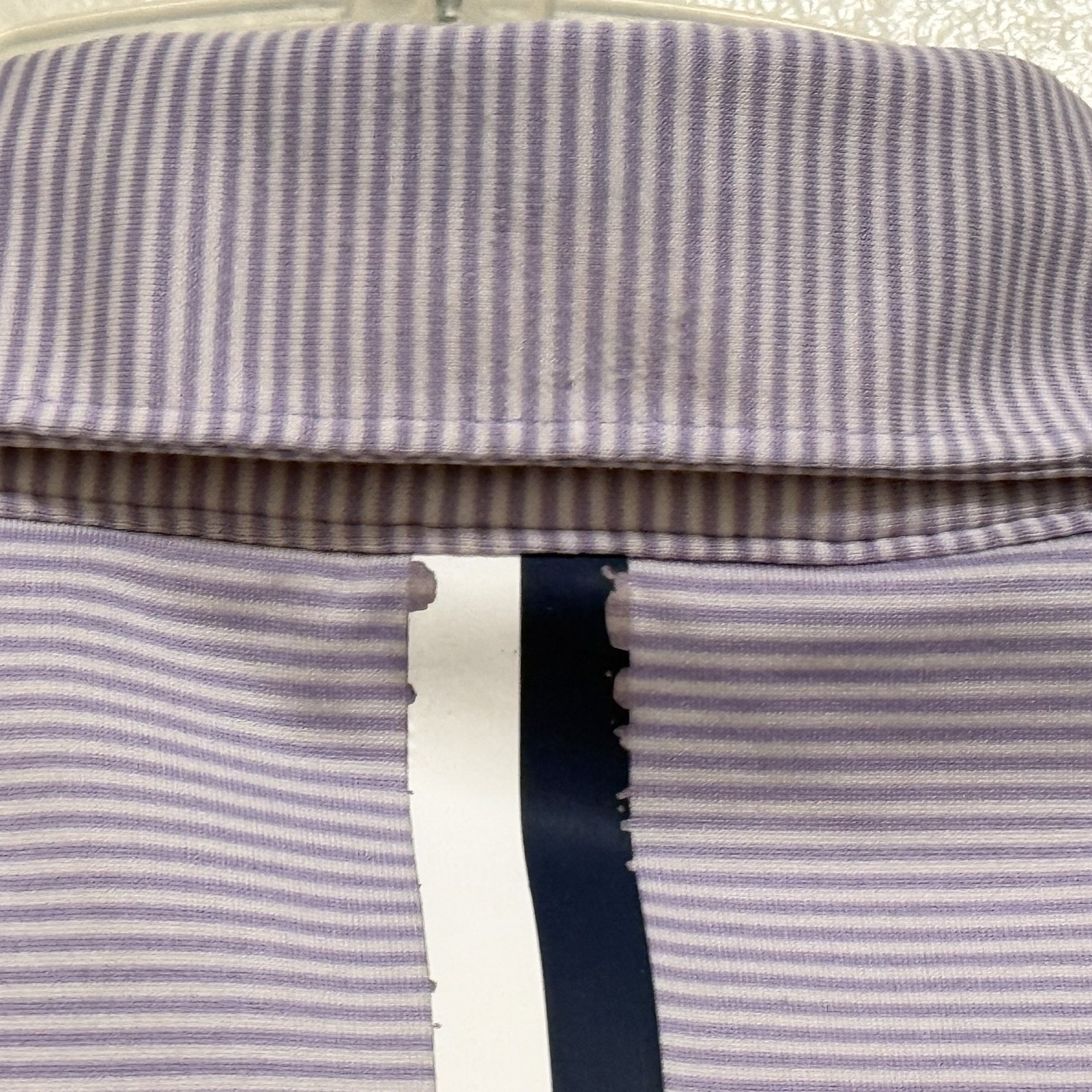 Rhoback Performance Stretch Polo Shirt Purple/White Stripe Men’s Size M