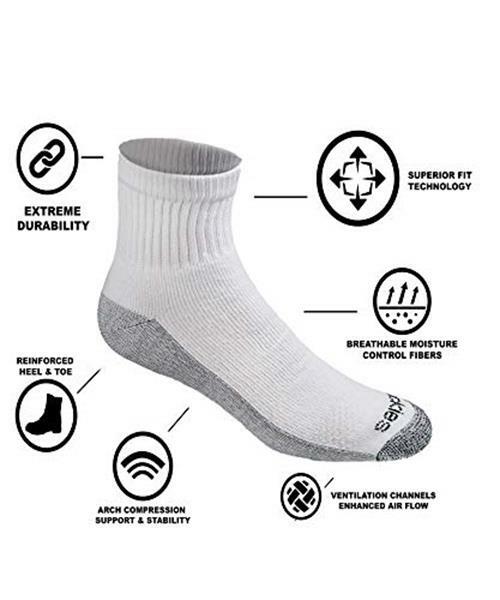 Dickies Men’s Dri-tech Moisture Control Quarter Socks Assorted Sizes , Colors