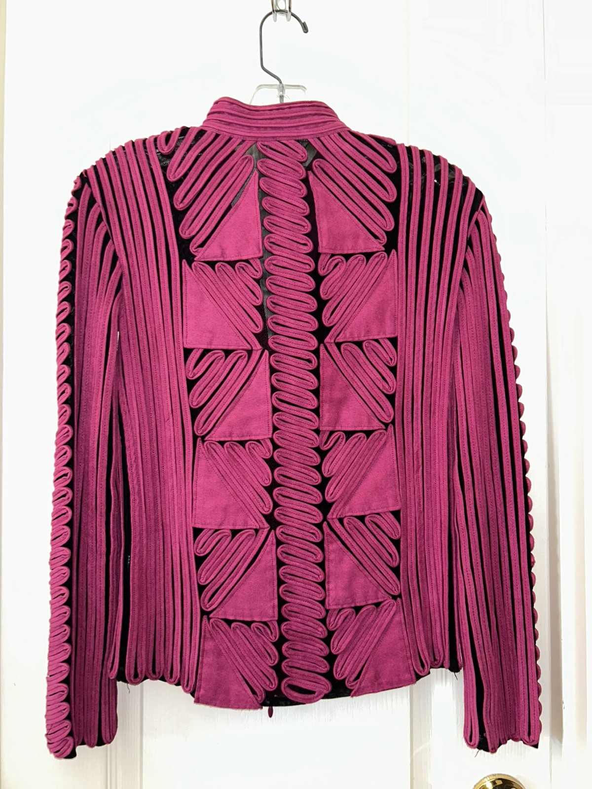 Andrea Rosati Vintage Womens 12 Magenta Pink Jacket with Black Sheer Lining