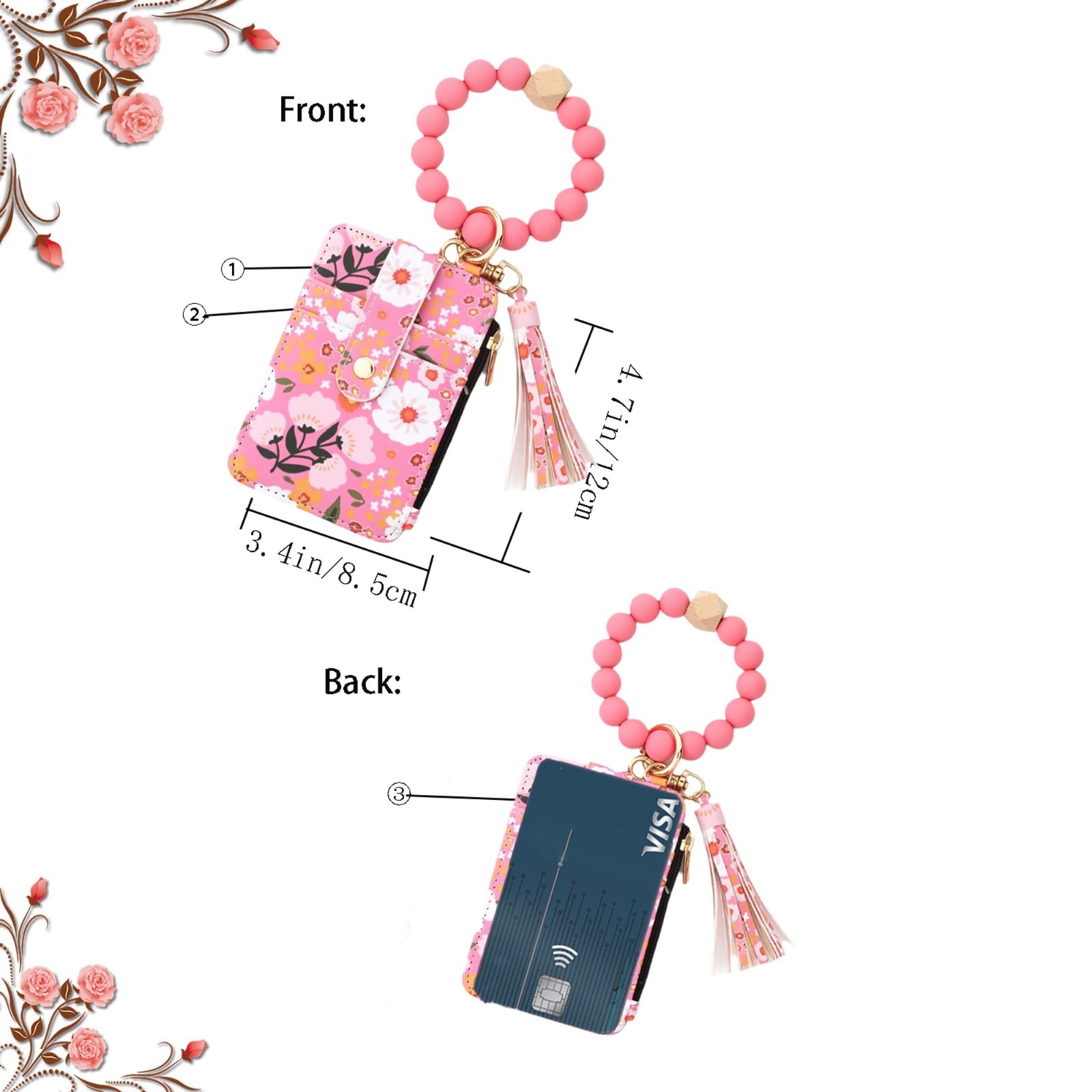 Women’s Tassel Wristlet Keychain – Wallet & Card Case in One, Christmas gift