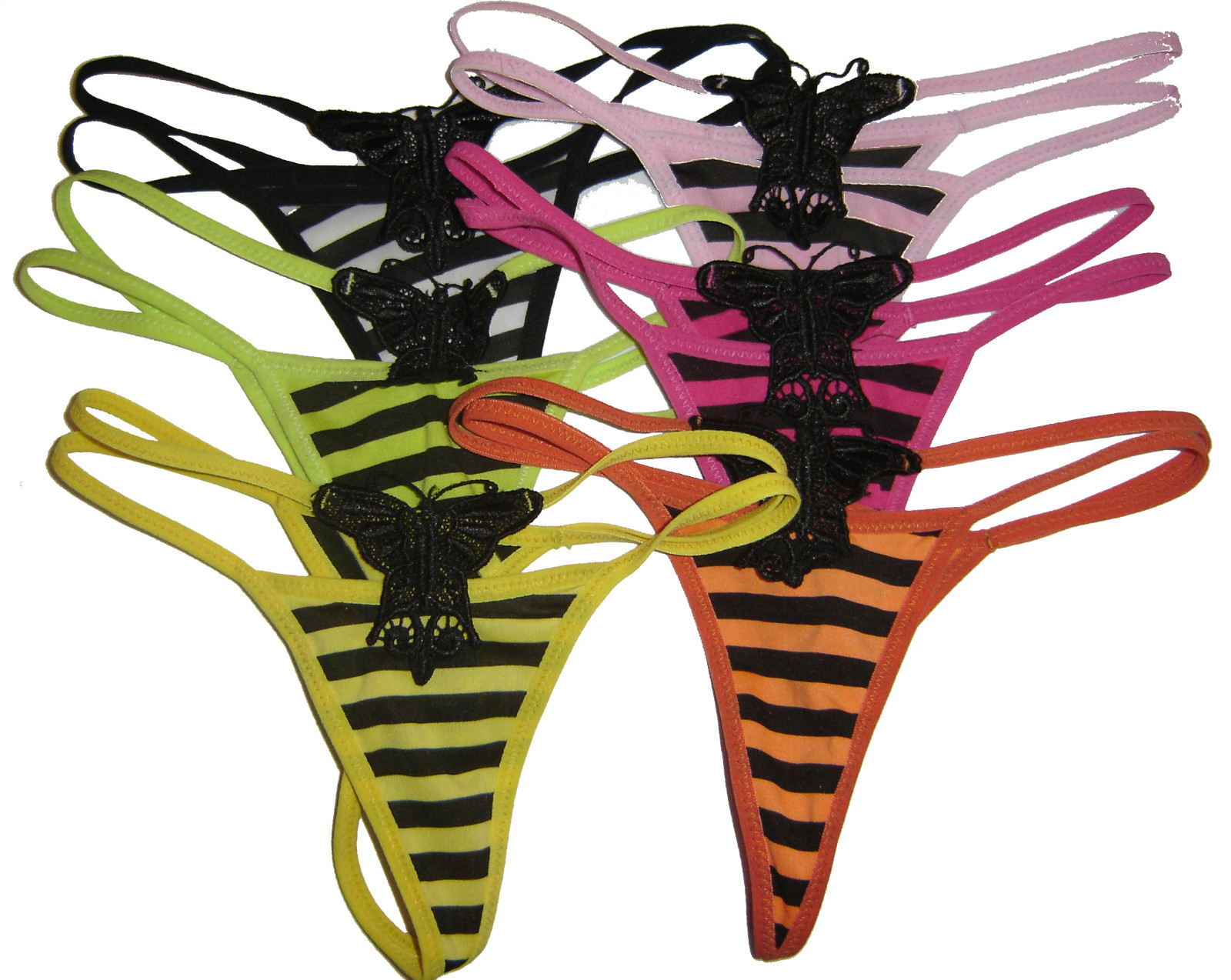 W330 Sexy! Women’s Stripes String Thong Butterfly