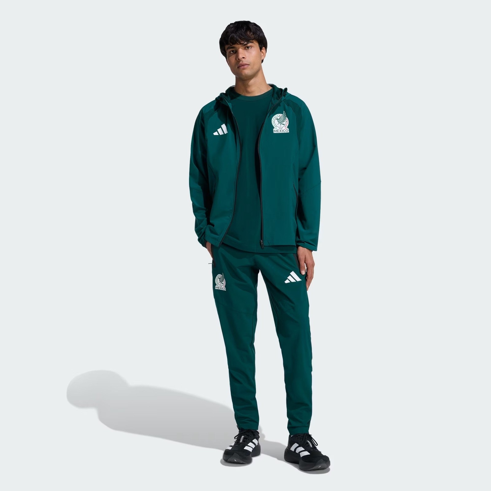 [JZ6486] MENS ADIDAS FMF MEXICO TIRO TRAVEL FULL ZIP WINDBREAKER – AURORA IVY