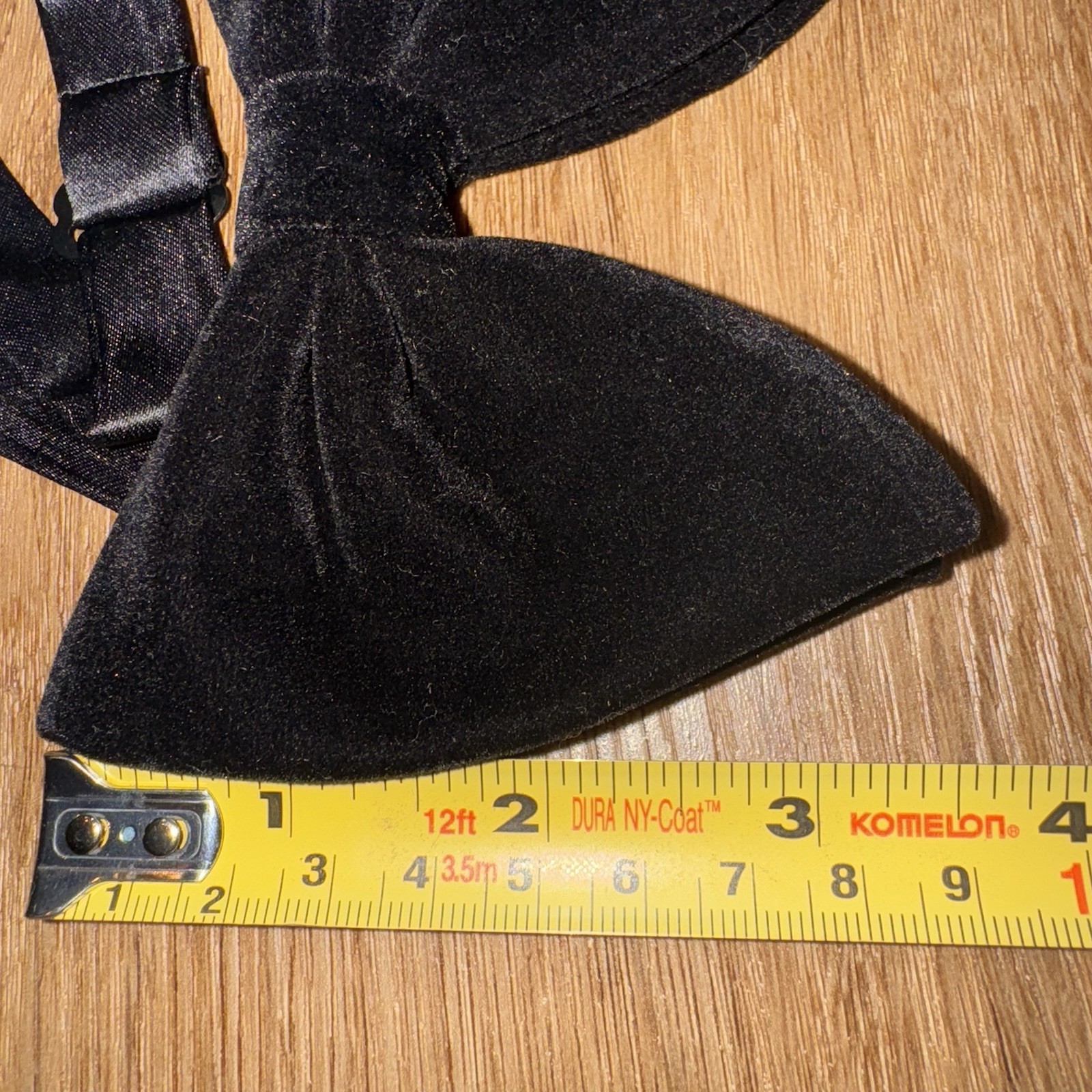 Bow Tie Vintage Floppy Wide Velour Necktie Prom Tuxedo Black VTG 60s 70s Men NEW