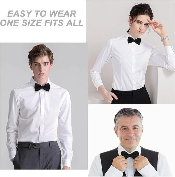Mens Satin Silk Oversized Bow Tie Solid Color Formal Tuxedo Big Bowtie High Qual