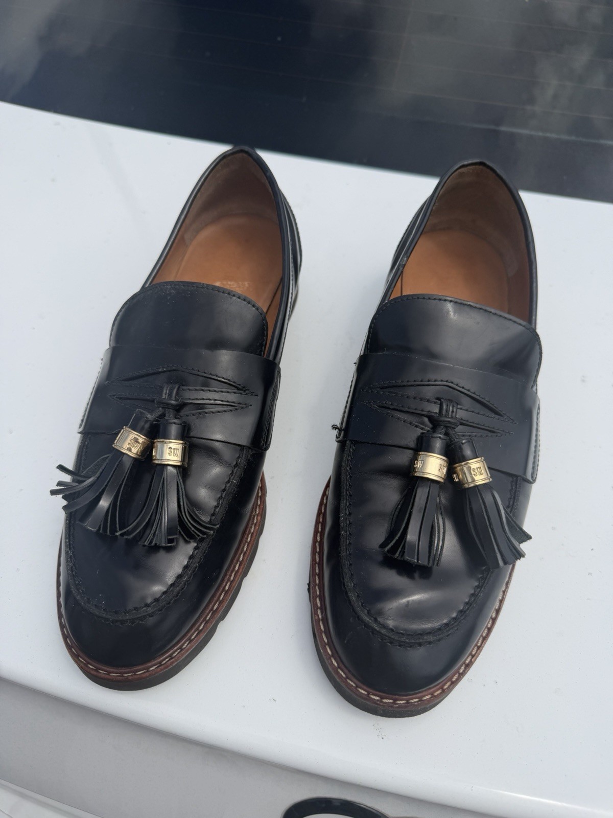 Made in Spain Luxury Patent Leather loafers Stewart weitzman shoes size 8