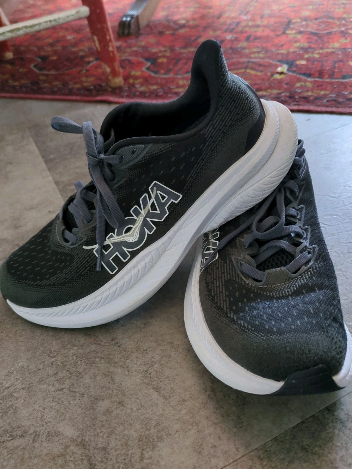 Hoka One One Mach 6 Women’s Running Shoes 8B Black Grey White