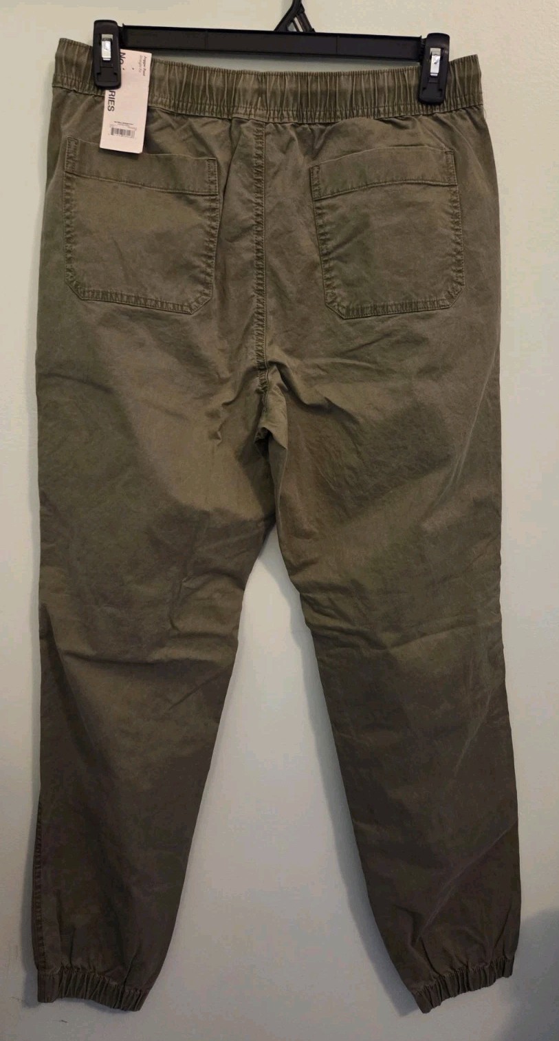 No Boundaries Men’s MEDIUM 32-34 Twill Jogger Pants GREEN Straight Fit #10726