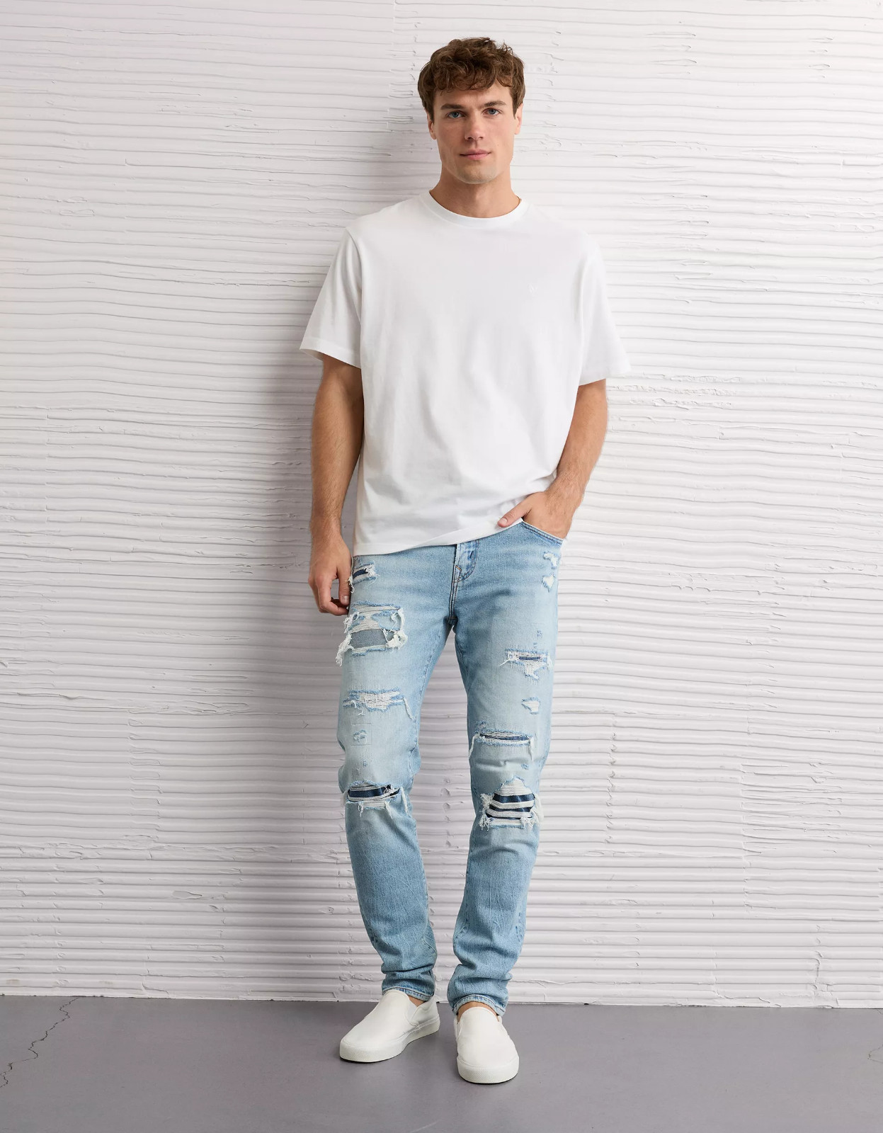 American Eagle AirFlex Plus Patched Athletic Fit Jean