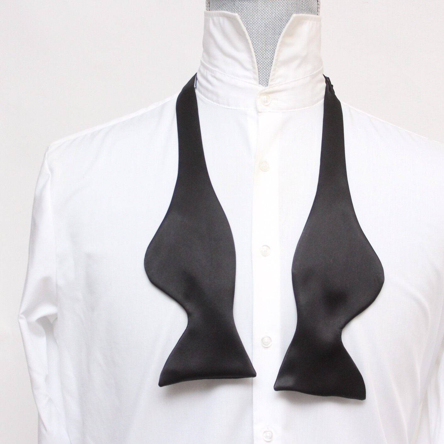 Men’s Self-tied Bow Tie Black Charmeuse Silk Bow tie Big Butterfly Bow tie S013