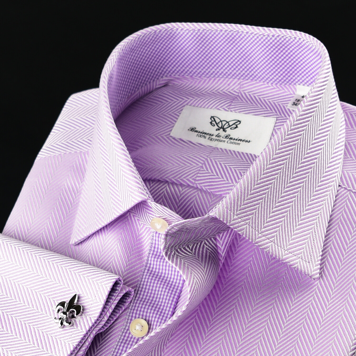 Purple Herringbone Twill Formal Business Dress Shirt Pink Check Sexy Boss Design