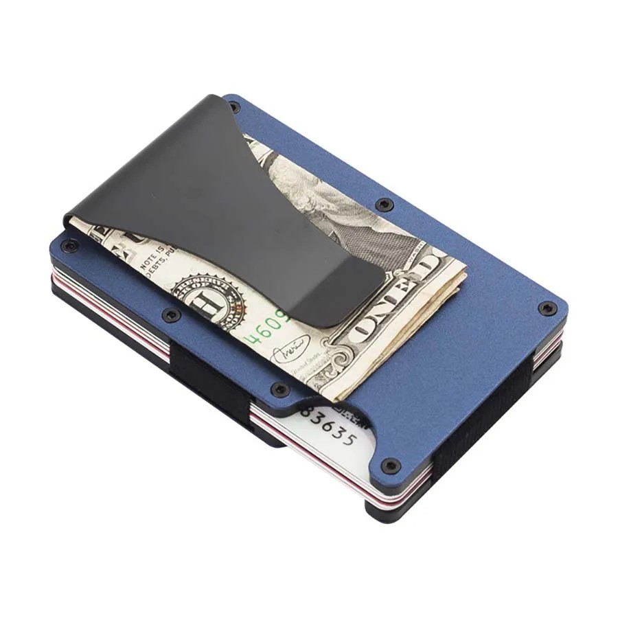 The Ridge Style Titanium Wallet with RFID Blocking Card Slots, Money Clip Usa